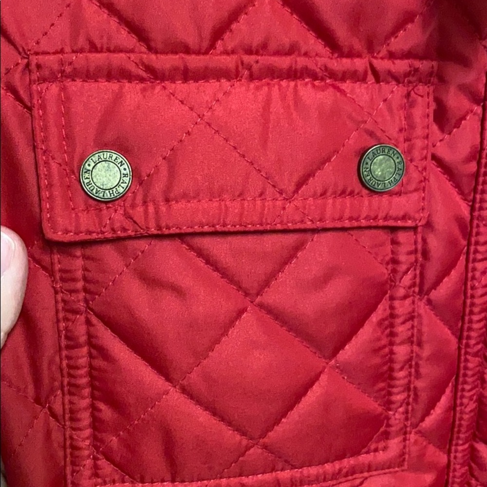 Lauren Ralph Lauren red equestrian quilted jacket - Picture 4 of 12